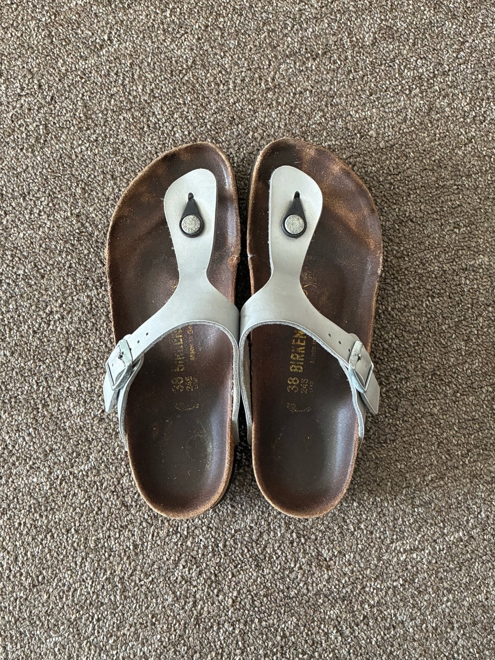 BIRKENSTOCK Gizeh Birko-Flor Sandals Silver